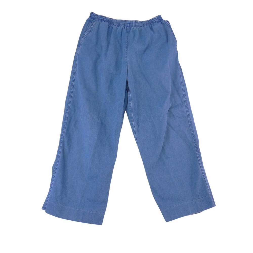 Alfred Dunner Womens 14P Blue Denim Pull‎ On Elastic Waist Straight Leg Pants